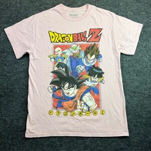 Dragon Ball Z Graphic T-Shirt Mens Medium Pink Goku Vegeta Anime Tee